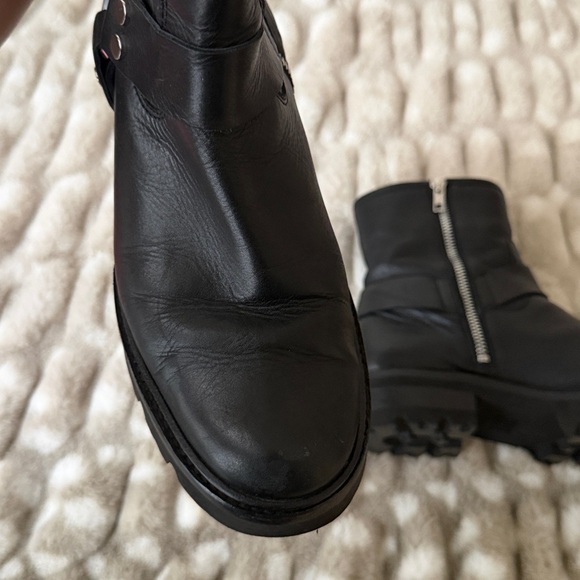 Frye Black Leather Moto Boots - Picture 2 of 9